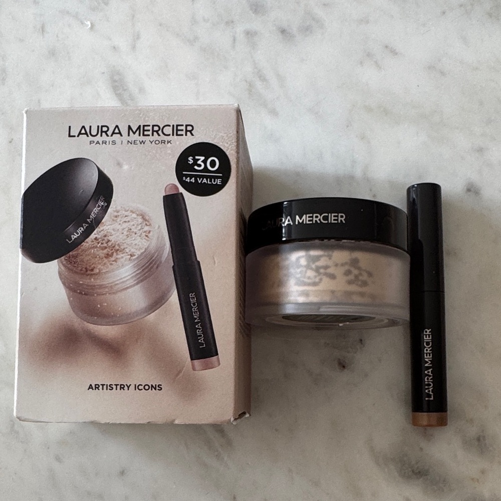Laura Mercier Artistry Icons Set - Translucent loose setting powder and Rosegold